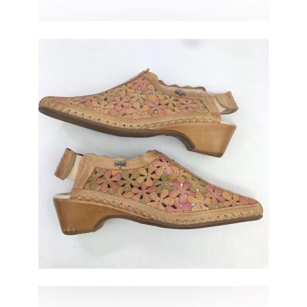 Pikolinos ROMANA Floral Leather Slingback Mules